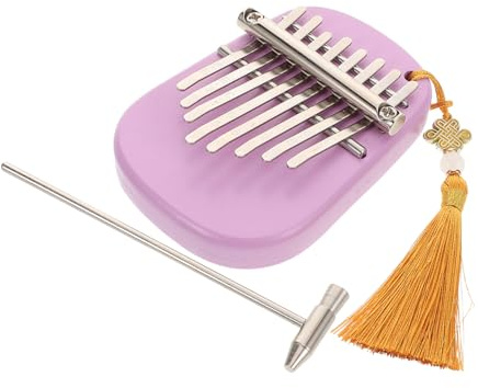 Daumenklavier Kalimba 8 Tasten Satz, Oval Lila, für Anfänger | Reiseformat, Kleine Auftritte, Holz Kunststoff Metall, 1 Satz, für Musikübungen