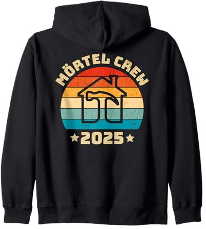 Hausbau 2025, Mörtel Crew, Mauermörtel, Richtfest, Bauhelfer Kapuzenjacke