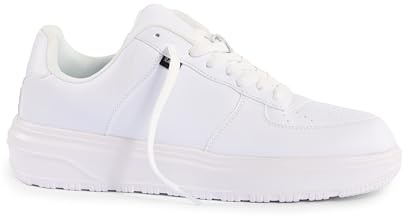 Ladies Classic White Tennis Trainers – Lightweight Pumps, Casual Sport Shoes (UK8)