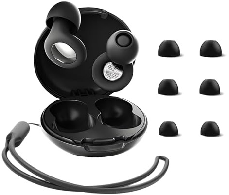 Ohrstöpsel zum Schlafen,52dB Noise Cancelling Ohrstöpsel,Wiederverwendbar Silikon Earplugs for Sleeping, Gehörschutz mit 6 Ohrstücken für Schlaf,Gut zum Schlafen, Reisen, Konzentration, Konzerte