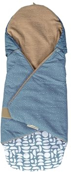 ULLENBOOM ® Einschlagdecke Babyschale, Ideal für Herbst und Winter, 100% Oeko-TEX Materialien, Blau (Made in EU) - Babydecke für Kindersitz oder Kinderwagen, kuschelige Decke für Babys