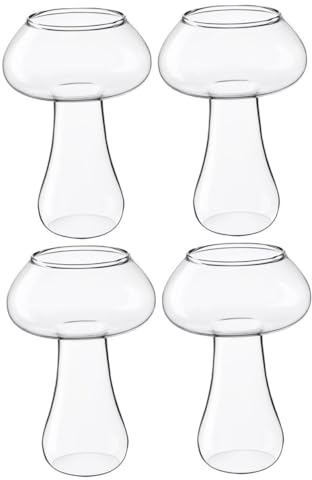 SAFIGLE 4 pezzi Bicchieri da Vino Strati in Vetro Trasparente Tazze Creative Forma di per Cocktail e Bevande Design Elegante e Facile da Pulire per Casa Bar e Feste Riutilizzabile