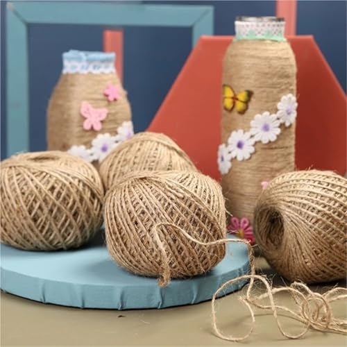 Spago Per Decorazioni Corda di iuta vintage da 2 mm, spago, tela, fai te, artigianato, avvolgimento, canapa, giardinaggio, decorazione for feste matrimonio(3pcs)