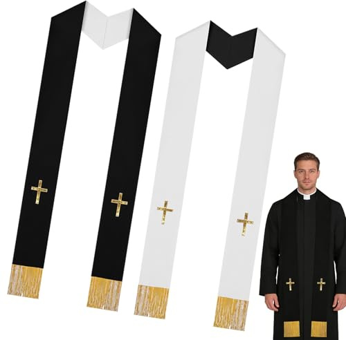 Stola liturgica per sacerdoti Con Frange Bifacciale Paramenti Liturgici