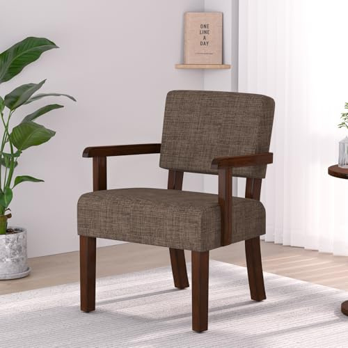 EOSVALO Sessel Wohnzimmer 63x66x83cm, Polstersessel bis 110kg | für Schlafzimmer und Gästezimmer, Massivholzrahmen, Langlebig und Robust