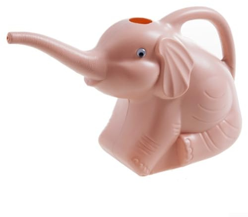 Playful Sitting Elephant Shaped Watering Pot for Plant Care Lightweight PP Construction for Gardening Tasks with Smooth Water Flow (Pink)