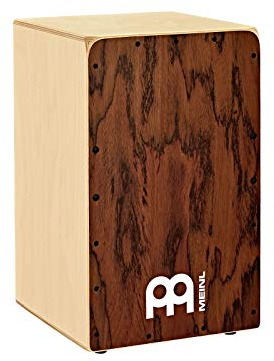 Meinl Cajon SC100DE Box Drum mit internen Schlangen, hergestellt in Europa, dunkle Eukalyptus-Frontplatte/baltische Birkenkörper, Snarecraft Serie, 2 Jahre Garantie