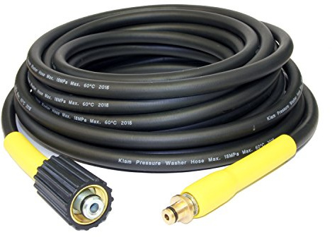 Equip2clean C-Clip Bayonet - M22 Female Screw Thread Domestic Hose | 8 Metres | Compatible for Karcher K Series Pressure Washers | 180 Bar/2610 PSI Max Pressure | 60°C Max Temperature