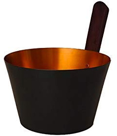 Seau de sauna noir - or en alumium 5 L - accessoire pour sauna