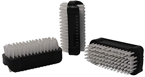 PARSA Beauty Doppelseitige Handbürste Nagelbürste – Nail Brush im Set (3 Stück Schwarz) – Handwaschbürste für Bad, WC, Waschbecken, Werkstatt