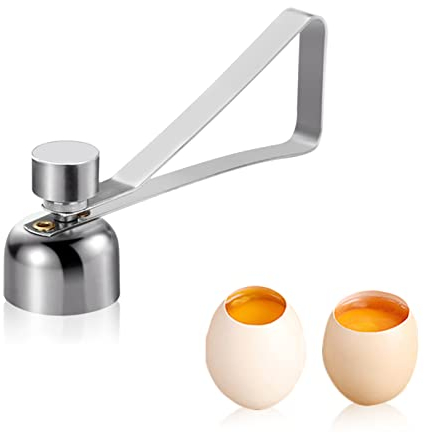 Eggshell Opener, Stainless Steel Eggshell Cutter Kitchen Egg Topper Separator for Hard Soft Boiled Eggs