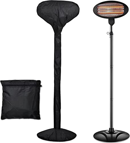 Coosoo Housse de chauffage électrique entièrement couverte étanche pour jardin, extérieur - Protection universelle contre la poussière, les UV - Avec sac de rangement (noir)