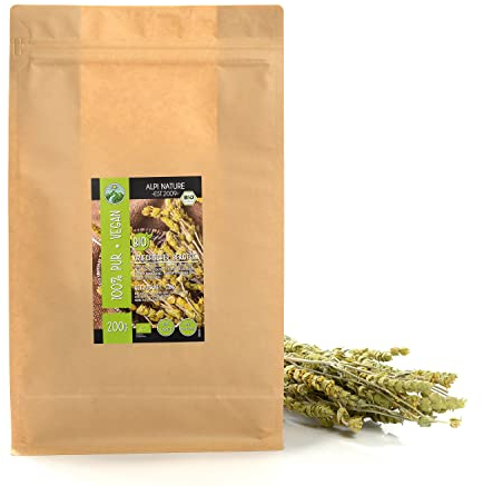 Alpi Nature Organic Greek Mountain Tea 200g 7.1 oz, Whole Flower Stalks, Mountain Herb, Sideritis Tea