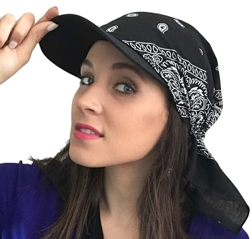 QingHUImao Basecap Damen Baseball Cap Waschbar Hut Slouch Mütze, leicht und weich, Longbeanie, Unisex Sommer Kopftuch Strand Bandana Meer Sonne Sonnenschutz Mütze Baseballkappe (Schwarz, OneSize)