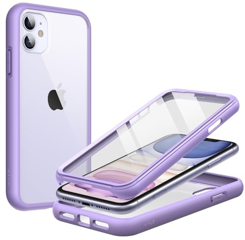 JETech Hülle für iPhone 11, 360° Schutz, Violett | Integrierter Schutzfolie, Kratzschutz, Robust 360-Grad-Ganzkörperschutz