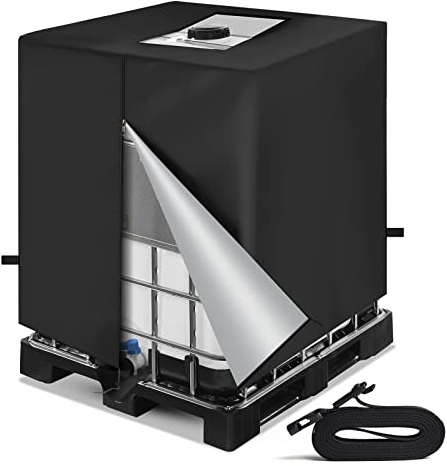 NEVERLAND IBC Tank Covers - Heavy Duty 600D IBC Container Cover Outdoor 1000 Liters Water Tank Cover Waterproof Dust-Proof Water Tank, Anti-snow Windproof Anti-UV