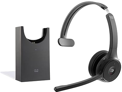 Cisco Headset 721 | Single-Ear Bluetooth Headset | Webex Button | USB-A HD Adapter | Charging Stand | Soft Case | 1-Year Warranty (HS-WL-721-BUNAS-C)