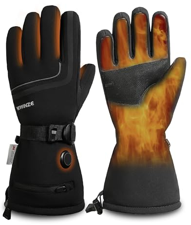 HEWINZE Beheizte Handschuhe für Männer/Frauen mit wiederaufladbarem Akku, elektrische Thermohandschuhe, wiederaufladbare Handwärmer, Winter-Outdoor-Aktivitäten