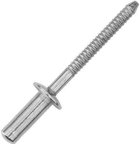 Techtanium Blindnieten 6,4 x 16 mm mit Flachkopf und gerilltem Nietdorn aus Edelstahl A2 (10 Stück) | Versch. Größen & Verpackungseinheiten verfügbar | Popnieten | Flachkopfnieten | ISO 16585