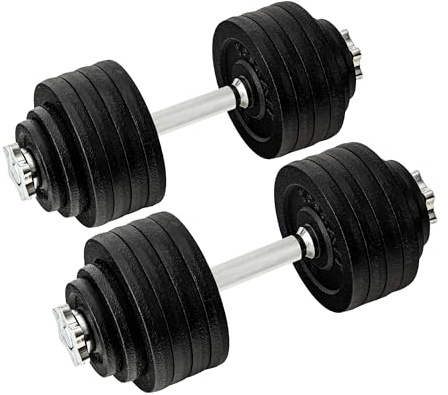 Yes4All 105 LB Adjustable Dumbbell Set, Cast Iron Weights for Home Gym with Bars, Plates, Collars, Hand Weights Dumbbells Set