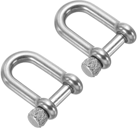 PATIKIL D-Ring Schäkel, 2 Stück 5/16 Zoll Innere Breite Edelstahl U-Typ Fob Schlüsselhaken Kleine Bügelschäkel für DIY Handwerk Leder Ersatz