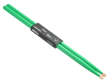 QUARKZMAN 1 par lönnträ trumpinnar med halkfria grepp 7A gröna klassiska ätpinnar med träspets för slagverk musikinstrument