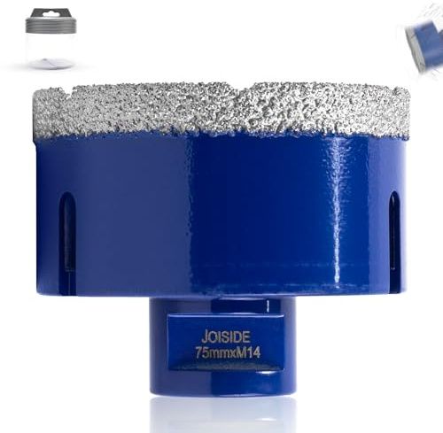 Punte Trapano Diamantate 75 mm,Fresa Diamantata M14 Filo per Porcellana Granito Piastrella Marmo Taglio a Secco