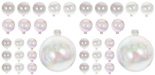 Amosfun 36pcs Bubble Cake Toppers, Assorted-Size Iridescent Balls for Dessert Decoration, Wicked Cake Topper for Birthdays, Weddings, Mermaid Parties