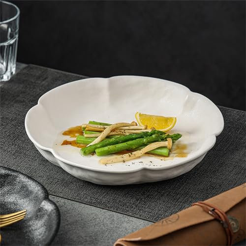 Windmilne Essteller, Restaurantteller, westlicher Speiseteller, Spaghettiteller, Essteller, 2 Stück für die Küche (weiß, 25,5 x 2,5 cm)