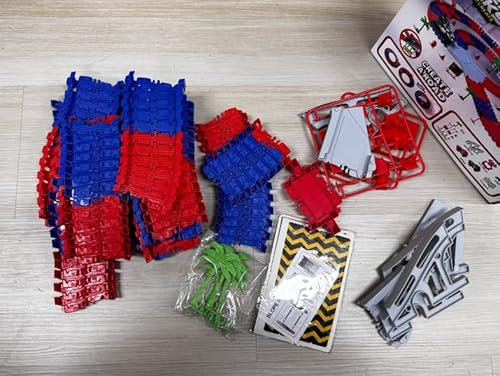 PATEMZON Autorennbahn Spielzeug, Spide Triebwagen, Autobahn Spielzeug mit 2 Autos, 208 PCS Flexibel 360° Looping Autorennbahn Rennbahn, Geschenk für Kinder 3 4 5 6 7 Jahre alt Rennspielzeug