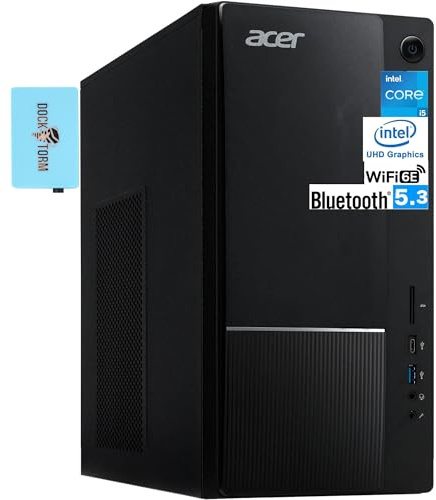 Acer Aspire TC-1785-UA92 Student & Business Desktop (Intel i5-14400, 8GB DDR5, 512GB SSD, Intel UHD, 300W PSU, WiFi 6E, Bluetooth 5.3, RJ-45, 2 HDMI, Win 11 Home) w/DKZ USB Port Expander