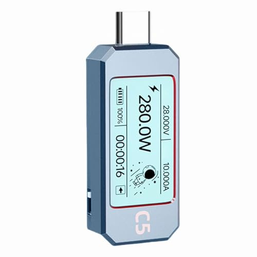 Hkfgdjdl Digital Testers,USB Power Meter 3.1 USB C Digital Multimeter, DC48V Voltages and Current Detectors with Color Display