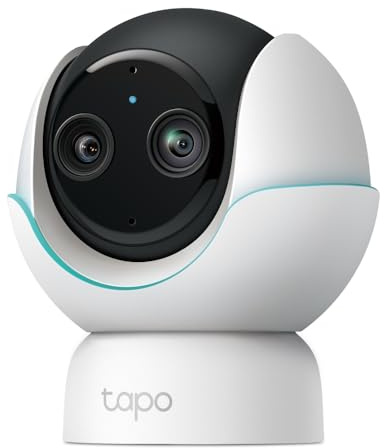 Tapo Monitor de bebé C840 2K 4MP de Doble Lente, cámara de Seguridad de Seguimiento de bebés de 360°, visión Nocturna HD, detección de Inteligencia Artificial, cámaras de Seguridad para Interiores