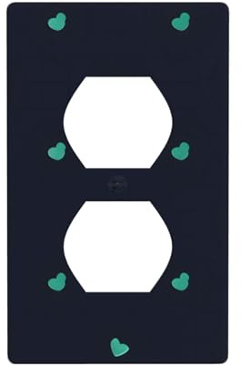 WHJSHOP Precioso panel de pared de doble enchufe con imagen de fondo azul, placa de cubierta de enchufe eléctrico, decoración duradera, 4.5 x 2.75 pulgadas