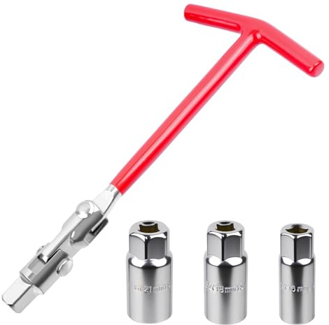 SZSIQI 4 Pcs Cle Bougie Allumage, Clé à Bougie d'Allumage 16 mm 18 mm 21 mm, Douille Bougies à Poignée en T pour Voiture et Moto