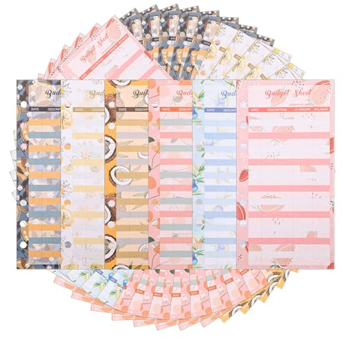 60 Blätter A6 Budget Planner Deutsch 6 Löcher Budget Binder Nachfüllpapier für Bargeld Ausgaben Geld Organizer Zubehör Einlagepapier für Notizbuch