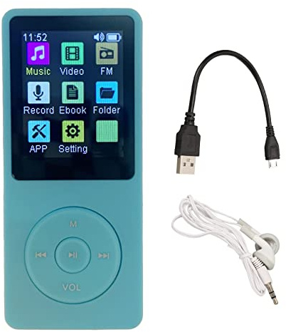 Ouitble MP4 Player Portable Ultra Thin 1.8 Inch LCD Media Music Player with 32GB Memory Support for Students Gym Workouts ABS Material (Blue)