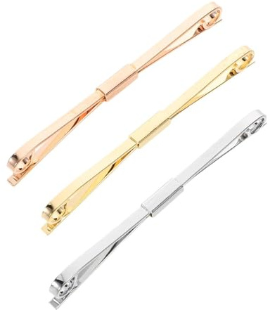 WATIIFUFU 3 St Slipsklämmor för Män i Metall Klassisk Anti-slip Design med Gyllene Silver och Roséguldfinish Mångsidig Slipsnål och Cardigan-clip för Affärsmöten Bröllop och Formella