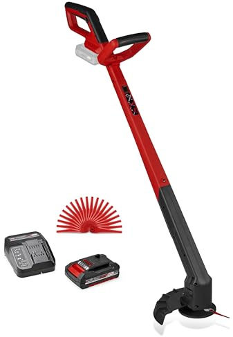 Einhell Cordless Strimmer 24cm with Battery and Charger 18V PXC | 24cm Cutting Width, Adjustable Motor Head, Additional Handle, incl. 20 Plastic Blades GC-CT 18/2411 Li P Kit