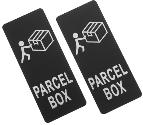 Ciieeo Lot de 2 Panneaux Adhésifs pour Boîte aux Lettres 12 X 5 Cm, Panneau Indicateur de Colis Extérieur Résistant aux Intempéries, Signalétique Claire pour Zone de Dépôt Colis