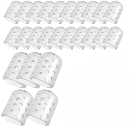 Protector Dedos Pie de Silicona, 25 Unidades Transpirables para Alivio de Dolor, Dedales para Dedos Pies contra Rozaduras, Ampollas y Callos, Incluye 5 para Dedo Gordo y 20 para Dedos Pequeños