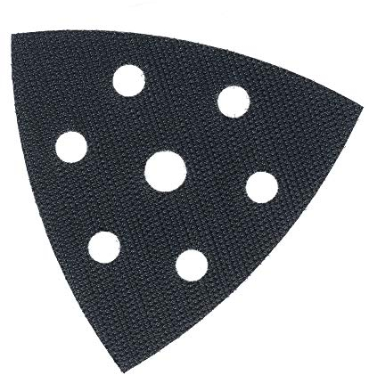 DFS Schutzauflage für Deltaschleifer Schleifplatte 93x93x93 mm 6-Loch, Klett Schutz Pad für bessere Haftung von Schleifpapier Dreieckschleifer