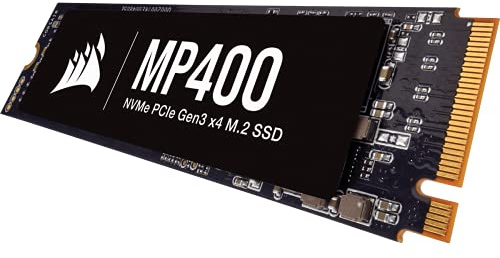 Corsair MP400 2 TB Gen3 PCIe x4 NVMe M.2 SSD (Disque Lecture Séquentielle Allant Jusqu’à 3 400 Mo/s et des Vitesses d’Ecriture Séquentielle Allant usqu’à 3 000 Mo/s, Mémoire NAND QLC 3D) Noir
