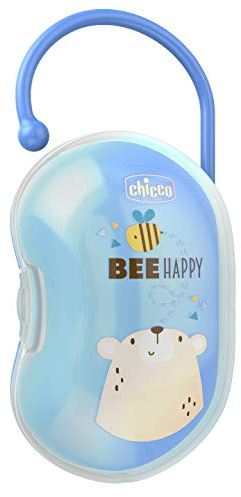 Chicco Doppelter Schnullerhalter, Schnullerhalter für Neugeborene, vielseitig und hygienisch, einfach zu befestigen, ergonomische Form, starisierbar, Hellblau, 0 Monate +