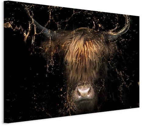 murando Acoustic Canvas Wall Art Bull 120x80 cm / 47 x 32 picture with acoustic foam sound absorption print image Artwork 1 pc room acoustics soundproofing Bull Abstract like painted g-C-0401-b-a