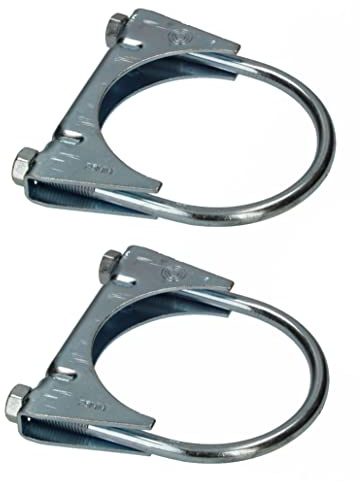 KOTARBAU® 2er Set Bügelschelle 75mm Auspuffschelle Rohrschelle Rohrbügelschelle U-Bolzen für Montage von Antennen Rohren Masten Universalschelle für Rohrverbindungen