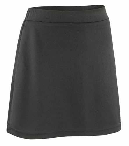 Girls School Skort – 2-in-1 Smart Uniform Skirt with Built-in Stretchy Shorts – Flat Front, Non-Pleated & Pocket-Free – PE, Sports & Daily Wear (UK, Age, 11 Years, 12 Years, Regular, Black)