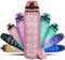 K-MART Water Bottle 1L Sports Water Bottle with Motivational Time Marker, Dishwasher Safe Leak-proof Drink Bottle BPA Free Non-Toxic for Running,cycling, Gym, School & Office (Pink)