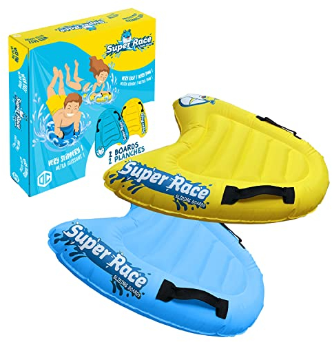 Super Race® | Set of 2 Bodyboards for Kids | Special Inflatable Boards | For better Sliding and better Comfort - Slip'n Slide Water Games 100% Fun | OriginalCup®