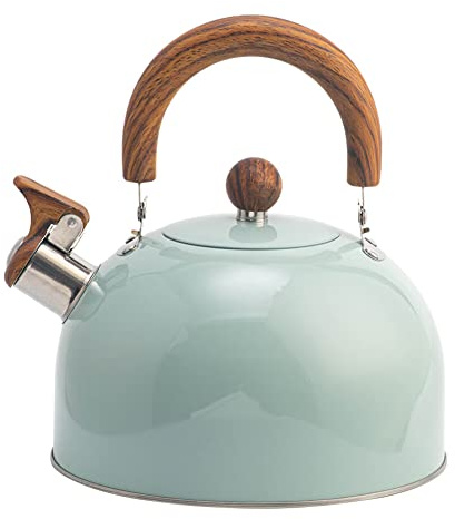 Induktions Pfeifkessel,3 L Edelstahl Retro Hitzebeständiger Griff Wasserkocher Teekanne Automatischer Pfeifkessel Für Alle Küchen,Herd
